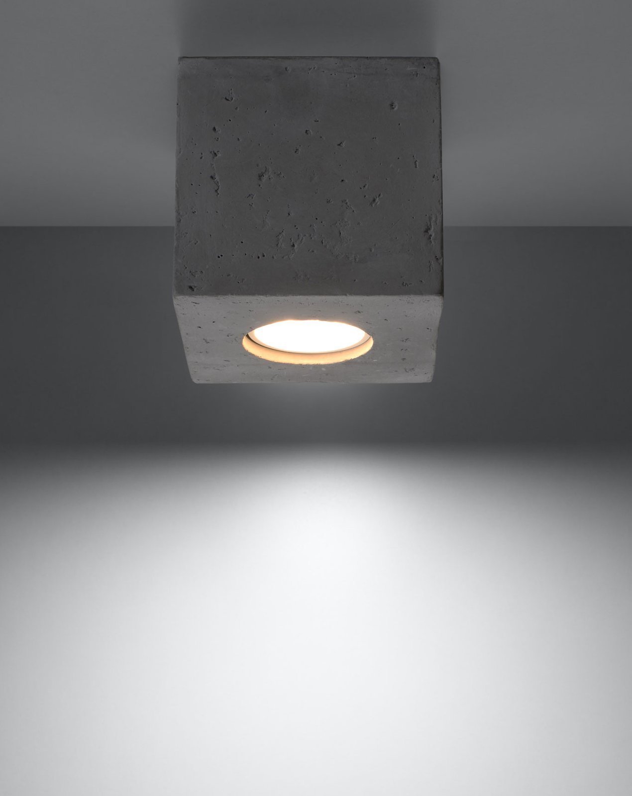 Plafonieră de beton QUAD + 1x bec LED GU-10 4000K rece 7W 630lm