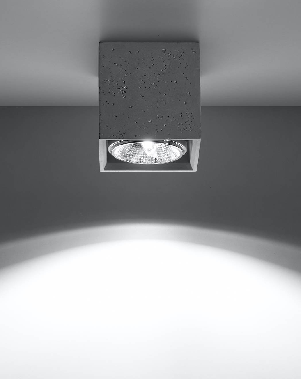 VALDE 140 lampă de plafon din beton + 1x bec LED GU10 AR111 3000K cald 12W 800lm [WOJ+14146].