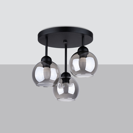 Candelabru ALINO 3 negru + 3x bec LED E27 3000K cald 7.5W 620lm