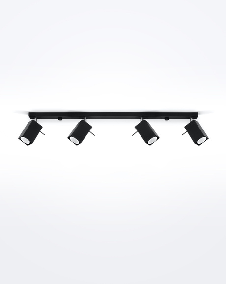 MERIDA plafonieră 4L negru + 4x bec LED GU-10 4000K rece 7W 630lm