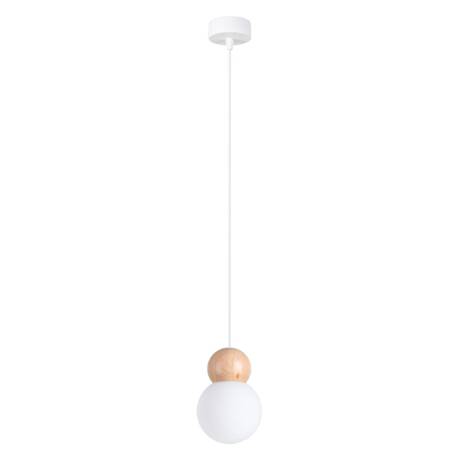 PEKKA 1 lampă suspendată alb/lemn natural + 1x bec LED G9 3000K cald 4,5W 450lm