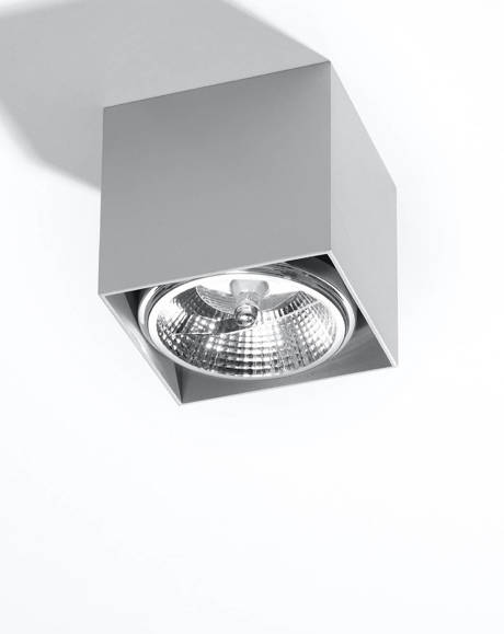 Plafonieră BLAKE gri + 1x bec LED GU10 AR111 3000K cald 12W 800lm