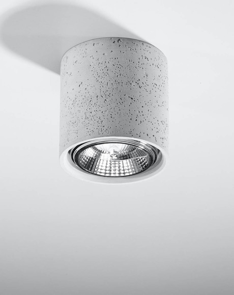 Plafonieră CULLO 140 beton + 1x bec LED GU10 AR111 3000K Warm 12W 800lm [WOJ+14146].