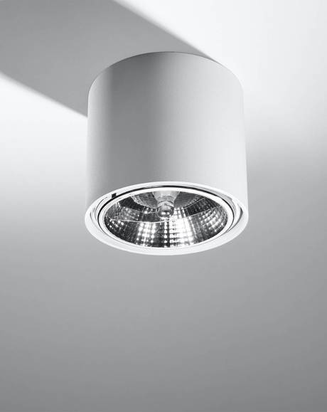 Plafonieră TIUBE alb + 1x bec LED GU10 AR111 3000K cald 12W 800lm