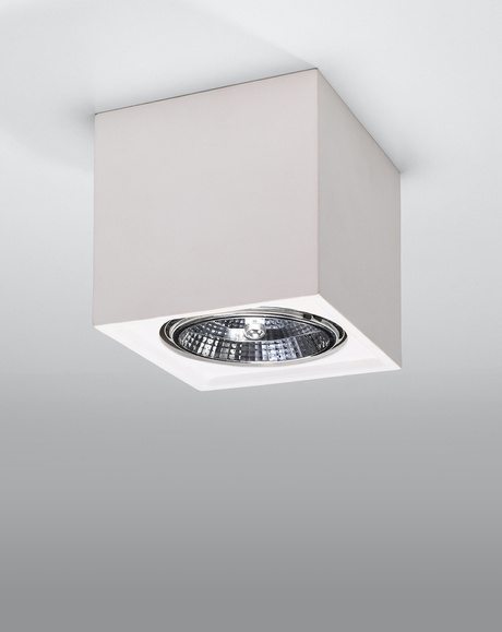 Plafonieră ceramică SEIDA alb + 1x bec LED GU10 AR111 4000K COLD 10W 850lm