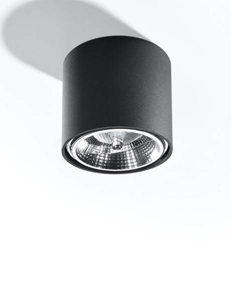 TIUBE plafonieră negru + 1x bec LED GU10 AR111 3000K cald 12W 800lm